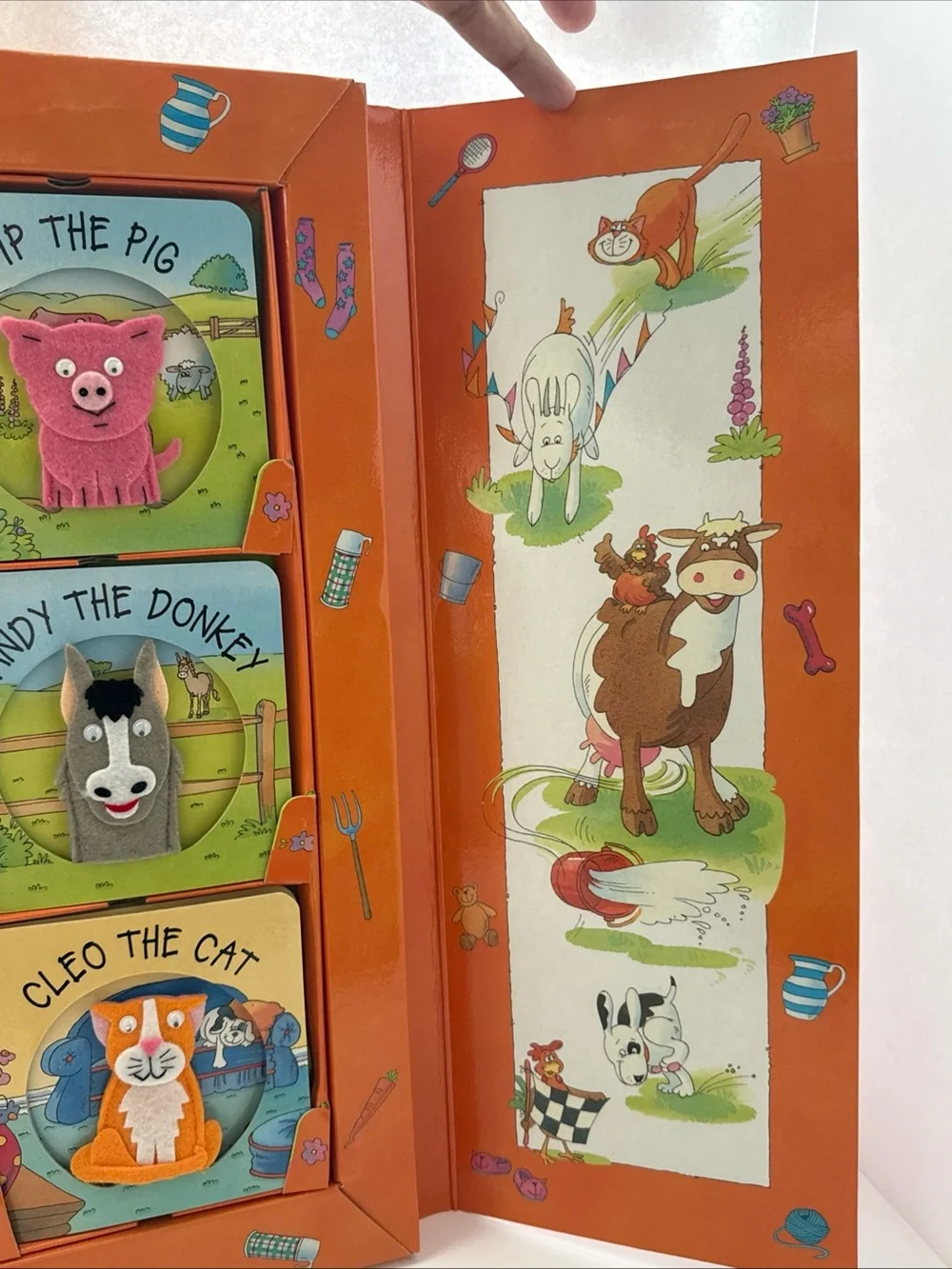 Large Puppet Farm Kids Book Set - 9 book/finger puppets Preschool Homeschool
